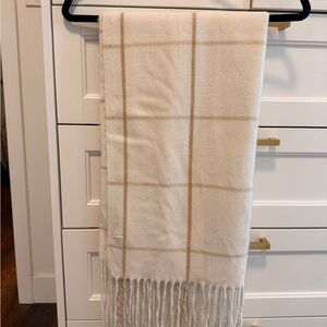 a new day Cream and Tan Checkered Scarf